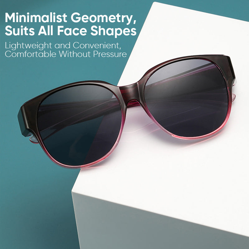 Polarized Over-Prescription Sunglasses Cat-Eye Style UV400 Protection Lightweight Flexible Frame for Outdoor Driving Fishing