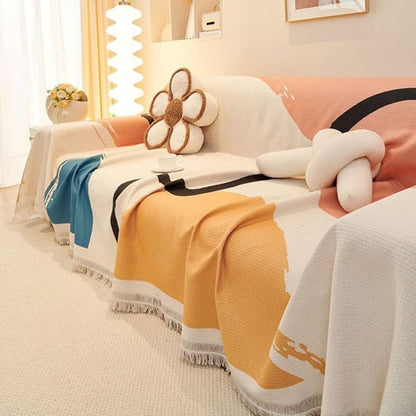 Lunnaa Sofa Cover - Cotton-Microfiber Blend, Pet-Friendly Abstract Design