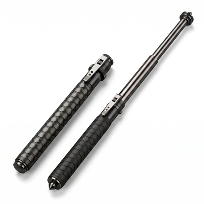 Telescopic Mobility Cane Spring-Release Steel Construction Anti-Slip Handle Hiking Trail Urban Walking Aid Compact Travel Portable Support S
