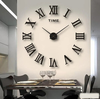 Oversized Acrylic Timepiece 35 Inches Red Whisper-Quiet Movement Decorative Statement Clock for Home Office Bedroom
