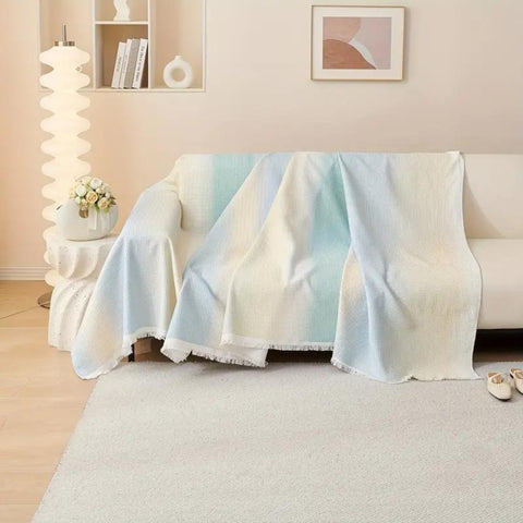 Rainbow Chill Sofa Cover - Ice Silk, Non-Slip for Sectional Couch