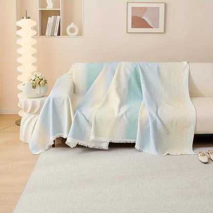 Rainbow Chill Sofa Cover - Ice Silk, Non-Slip for Sectional Couch