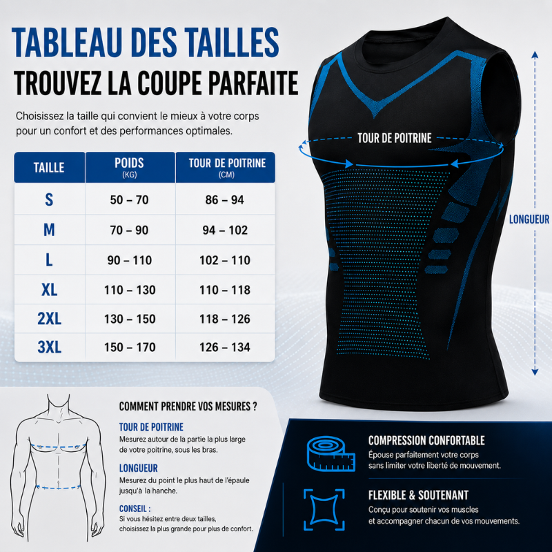 Compression Tank Top with Posture Support for Men & Women – Breathable Body Shaping Undershirt