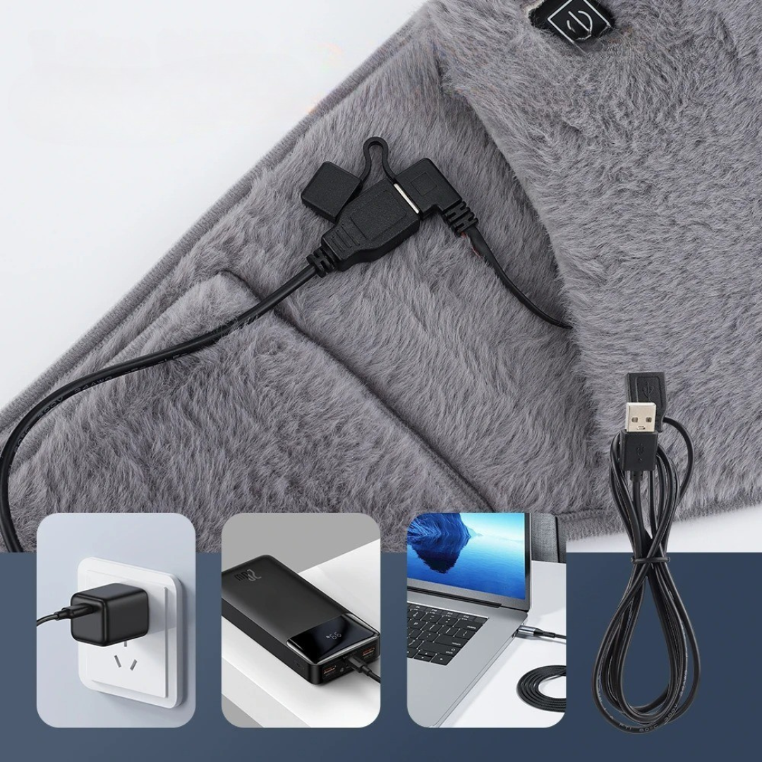 Heated Belly & Back Wrap with 3 Temperature Settings and USB-C Charging for Cramps, Muscle Pain & Cold Days