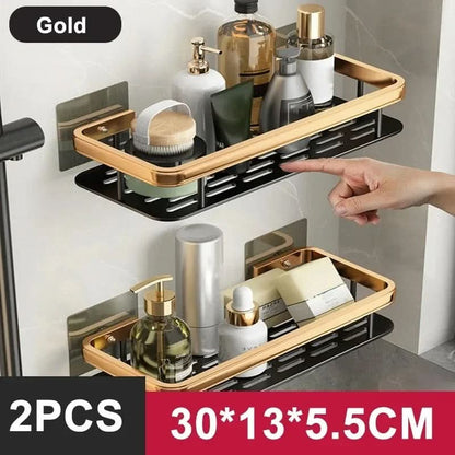 ALUVAULT – Aluminum Alloy Wall Mounted Bathroom Shelf Organizer