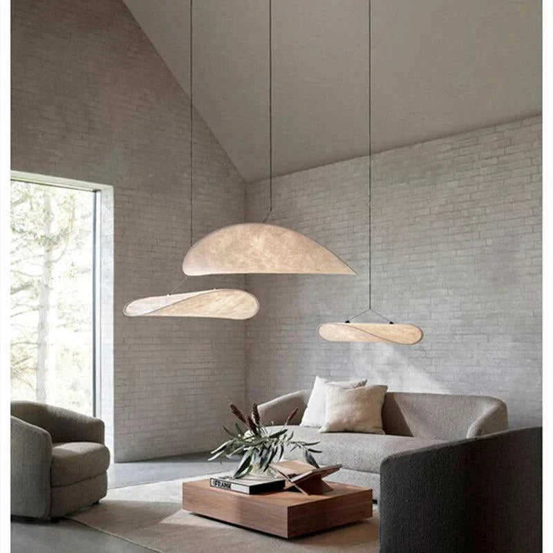 Pendant Lamp Handmade Silk Shade Integrated LED Remote Control