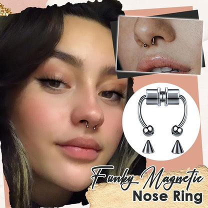 Nose Ring Magnetic Non-Piercing Interchangeable Spikes