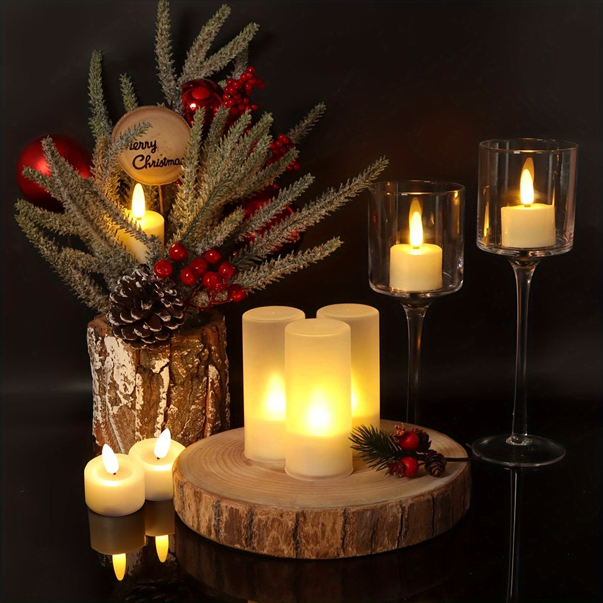 Battery Operated Flickerless Tea Light Set with Remote Control Warm Glow for Dining Tables Holiday Centerpieces Living Room Accents Safe Ind