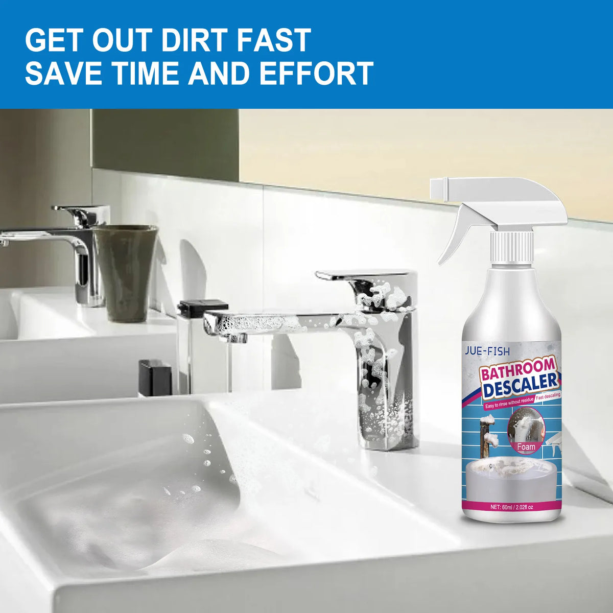 Bathroom Tile & Grout Cleaning Kit with Microfiber Cloths for Shower Glass, Sinks & Ceramic Surfaces | Deep-Cleaning Solution for Soap