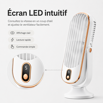Dual Motor Desk Fan with 720° Rotation, 5 Speed Settings & USB Rechargeable Battery – Whisper-Quiet Personal Cooling Tower for Office
