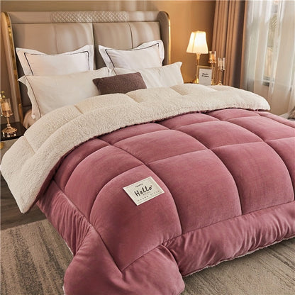 Comfort Blanket Three Layer, Reversible Thermal Blanket for Bed and Couch, Soft Woven Polyester Blanket for All Seasons