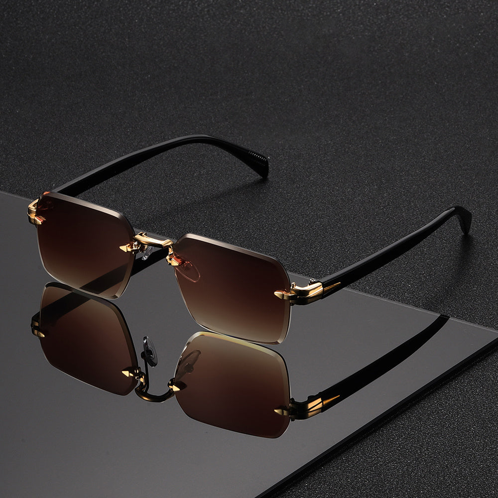 Lightweight Square Eyeglasses for Men Metal Frame Clear Fashion Glasses Everyday Use