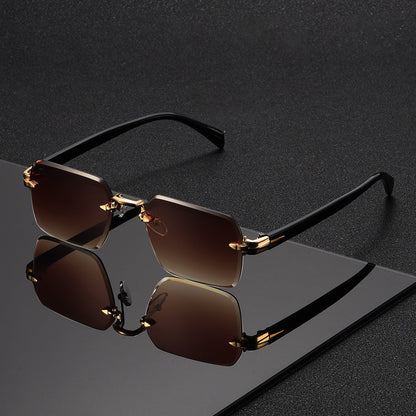 Lightweight Square Eyeglasses for Men Metal Frame Clear Fashion Glasses Everyday Use