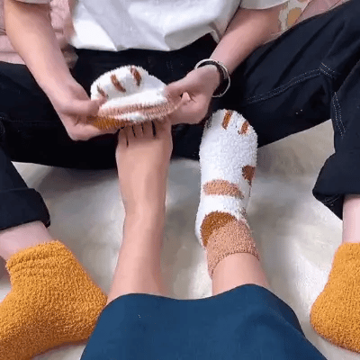 Socks Cat Paw Plush Silky-Soft One Size