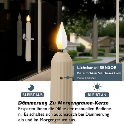 Battery-Operated LED Window Candles 7.2 Inch Ivory with Twilight Sensor & Timer 6-Pack for Holiday Seasonal Home Decor