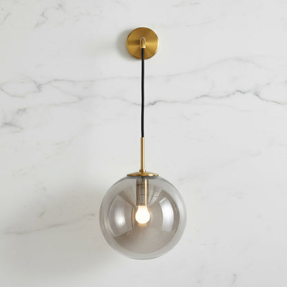 Glass Cylinder Wall Light Fixture Black or Gold Finish for Hallway Bedroom Living Room Entryway Contemporary Indoor Lighting