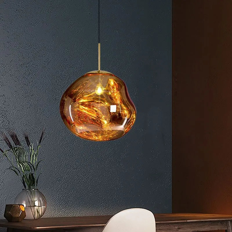 Organic Acrylic Pendant Light with Flowing Form for Dining Room & Bedroom – E27 LED Hardwire Ceiling Fixture