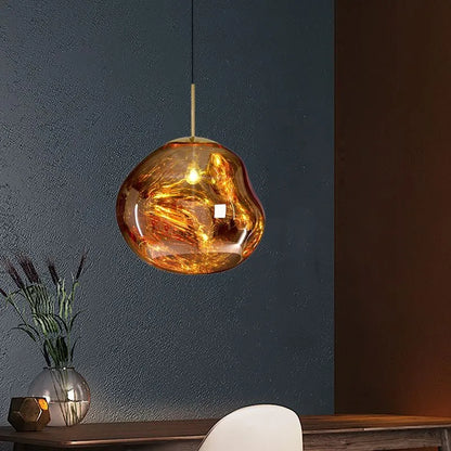 Molten Acrylic Hanging Light Fixture 15 in Warm Glow E27 Socket for Dining Room Kitchen Island Above Table Modern Sculptural Ceiling Lamp Or