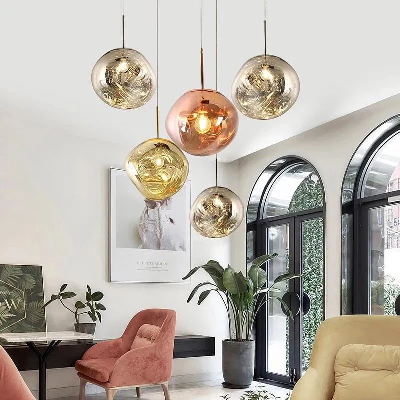 Organic Acrylic Pendant Light with Flowing Form for Dining Room & Bedroom – E27 LED Hardwire Ceiling Fixture