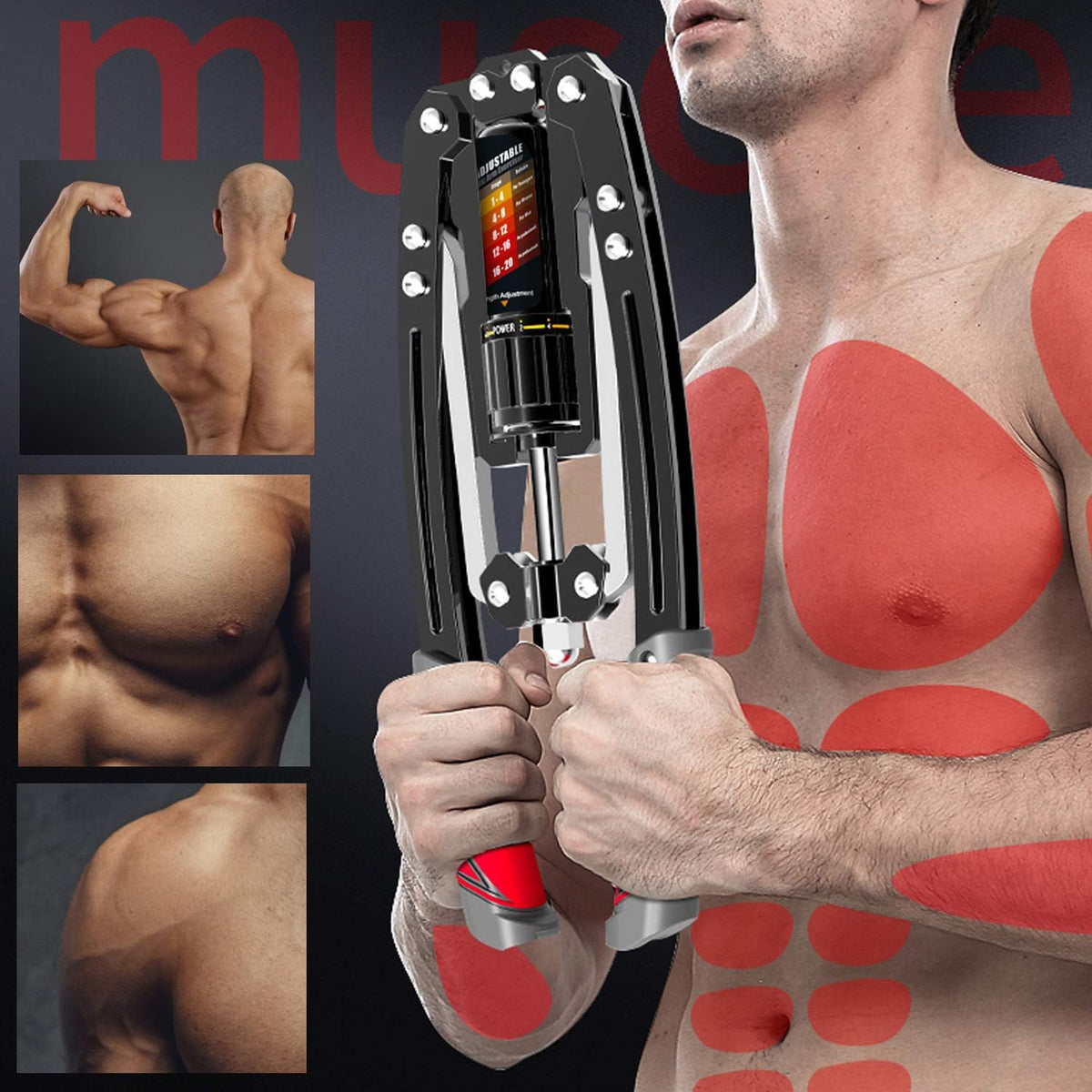 Arm Exerciser with Hydraulic Resistance, Home Gym Equipment for Chest and Shoulders, Strength Training Equipment