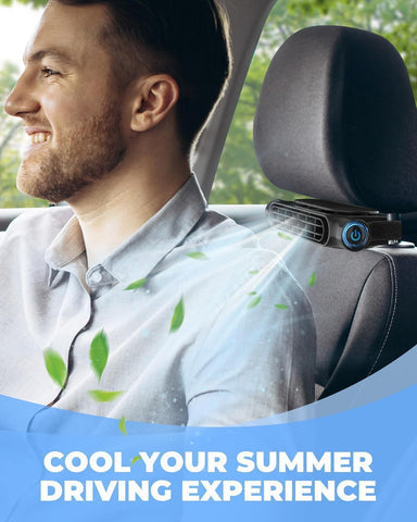 AutoBreeze | USB Car Cooling Fan with 3 Adjustable Speeds | Bladeless Design for Safe Airflow