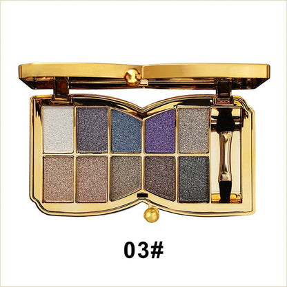 10-Color Glitter Eyeshadow Palette Shimmer Mineral Makeup for Parties Weddings Everyday Looks Highly Pigmented Long-Lasting Eye Shadow