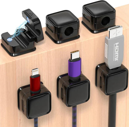 Wire Organizer Clips with Strong Magnet, 3-Pack for Desktop Cord Management, USB Cable Holder for Home Office & Desk