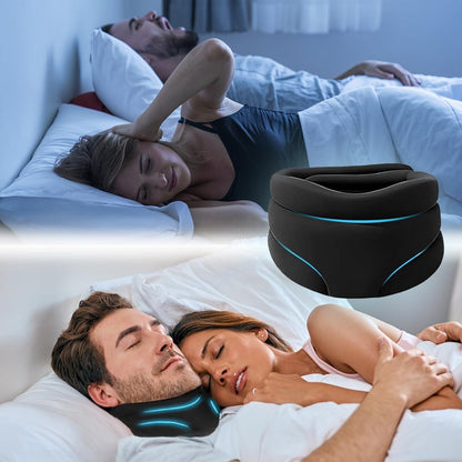 Adjustable Neck Support Brace for Sleep – Snoring Relief & Neck Pain Reduction – Breathable Design for Men & Women – Ergonomic Sleep