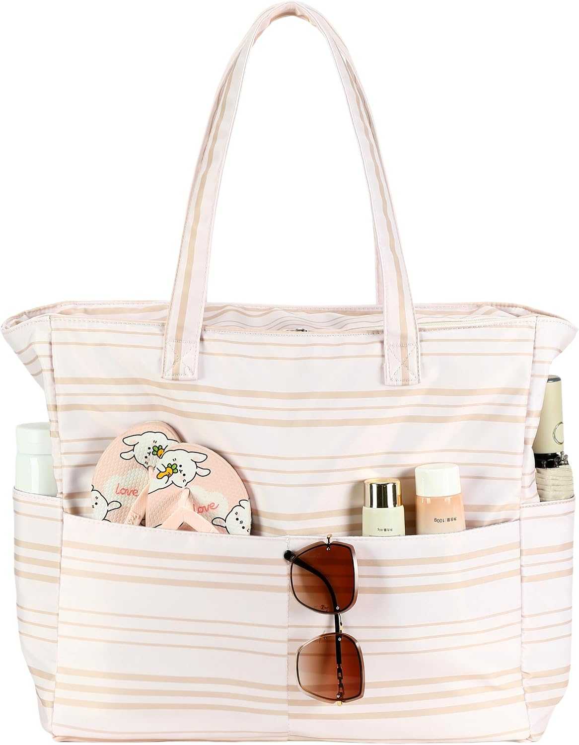 Ortekor Waterproof Beach Tote Bag with Wet Compartment | Extra Large Carry-On for Weekend Travel