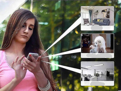 Ultra-Compact WiFi Security Camera 1080P HD Indoor Surveillance Wireless Motion Alerts Night Vision 140° Lens Home Office Nursery Monitor Sm
