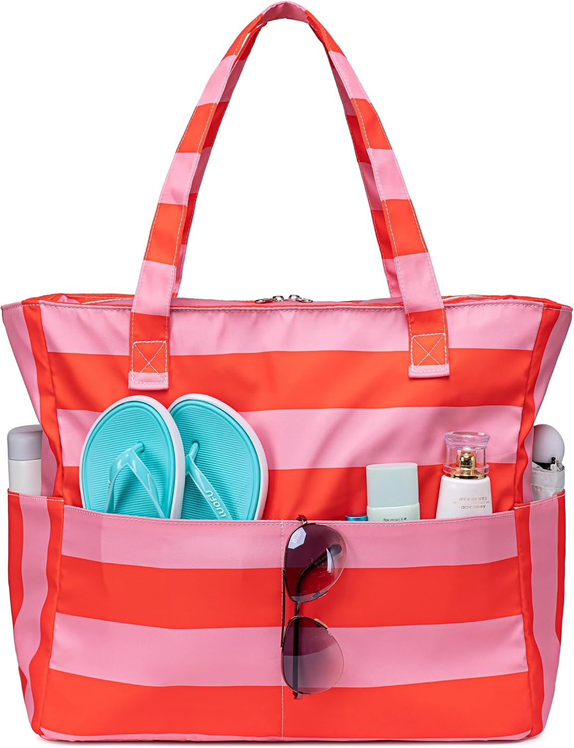 Ortekor Waterproof Beach Tote Bag with Wet Compartment | Extra Large Carry-On for Weekend Travel