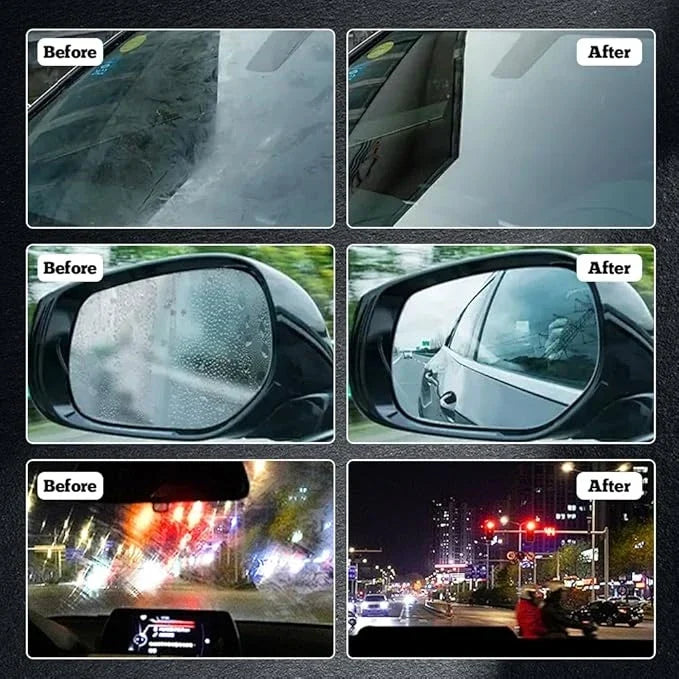 Windshield Cleaning Tool for Fog & Streak Removal – Hydrophobic Glass Coating Brush with Sponge Applicator for Car Windows & Mirrors