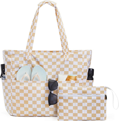 Ultimate Beach Tote Bag | Waterproof & Sandproof Large Bag with Zipper | Foldable Design for Easy Travel and Storage