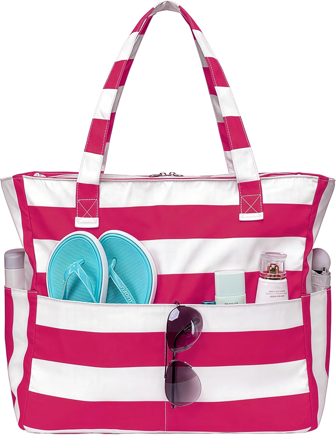 Ortekor Waterproof Beach Tote Bag with Wet Compartment | Extra Large Carry-On for Weekend Travel