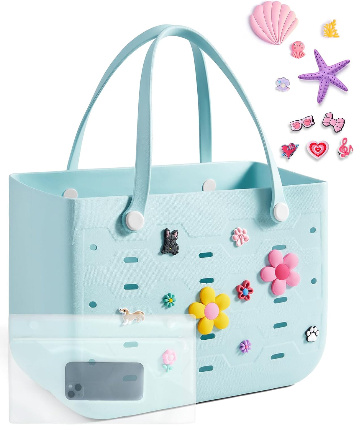 Ortekor Water-Resistant Rubber Tote Bag with Sandproof Design | Stylish Vacation Essential for Summer Fun