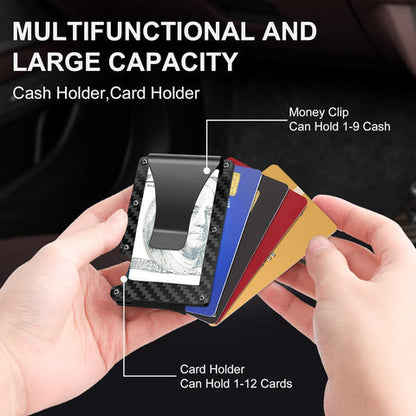 CarbonVault | Slim RFID-Blocking Wallet with Durable Money Clip | Compact Design for Maximum Security