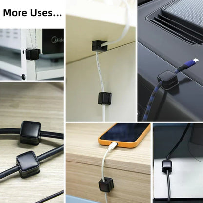 Wire Organizer Clips with Strong Magnet, 3-Pack for Desktop Cord Management, USB Cable Holder for Home Office & Desk