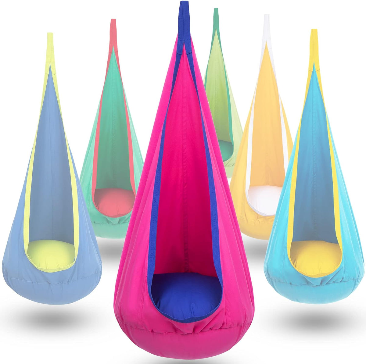 Hanging Pod Chair for Kids and Adults – Cozy Fabric Swing Seat for Indoor and Outdoor Relaxation, Reading Nook