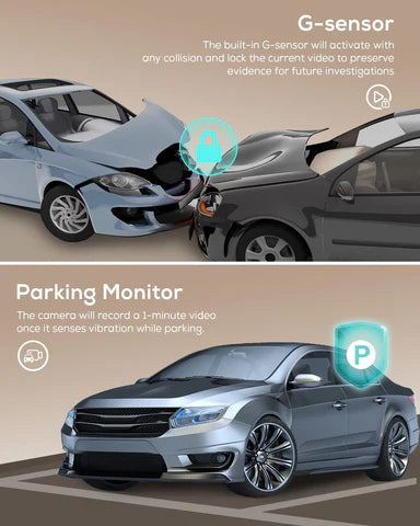 Dual Wireless Dash Camera System | 1080p HD Front and Rear Recording | Night Vision for Enhanced Road Safety