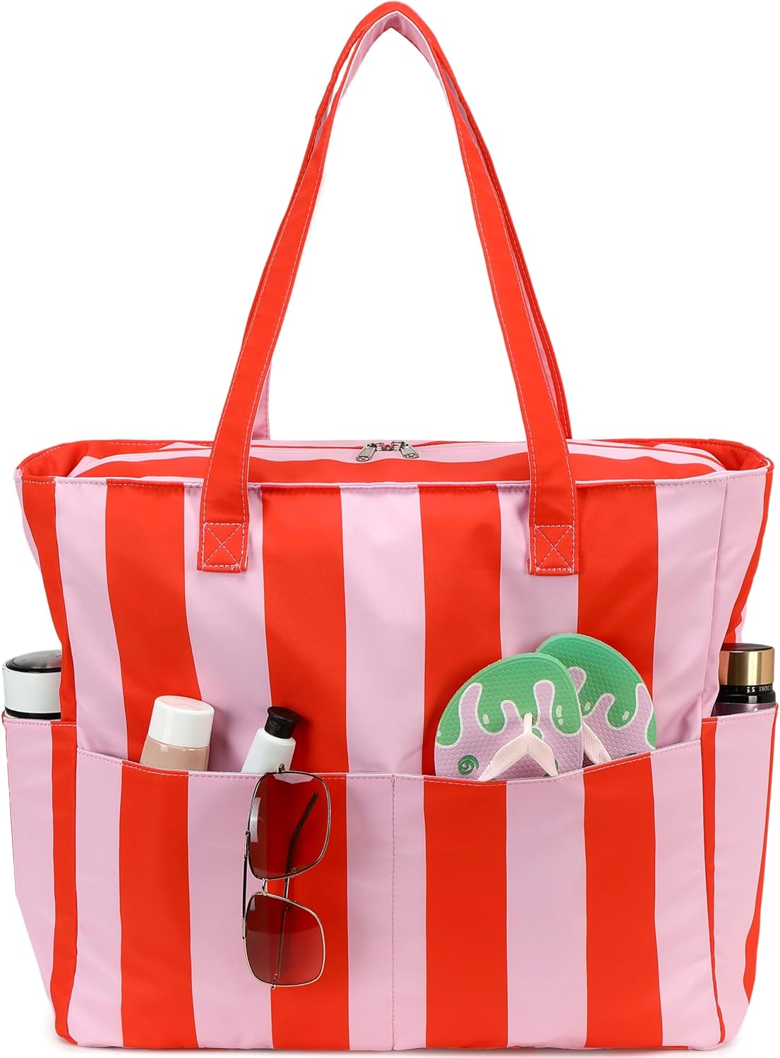 Beach Bag Waterproof with Wet Compartment, Large Beach Tote Bag for Pool and Gym, Travel Tote Bag for Grocery