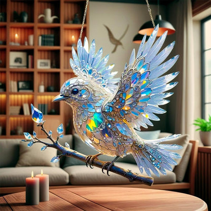 Window Crystal Bird Ornament – Reflective Light Decor for Home