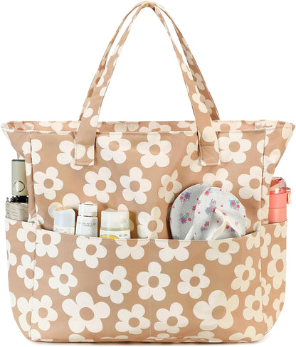 Ortekor Waterproof Beach Tote Bag with Wet Compartment | Extra Large Carry-On for Weekend Travel