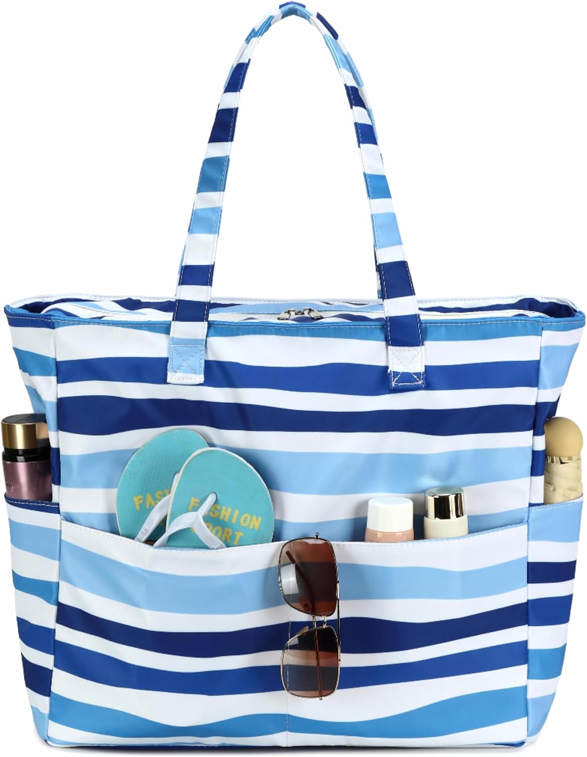 Ortekor Waterproof Beach Tote Bag with Wet Compartment | Extra Large Carry-On for Weekend Travel