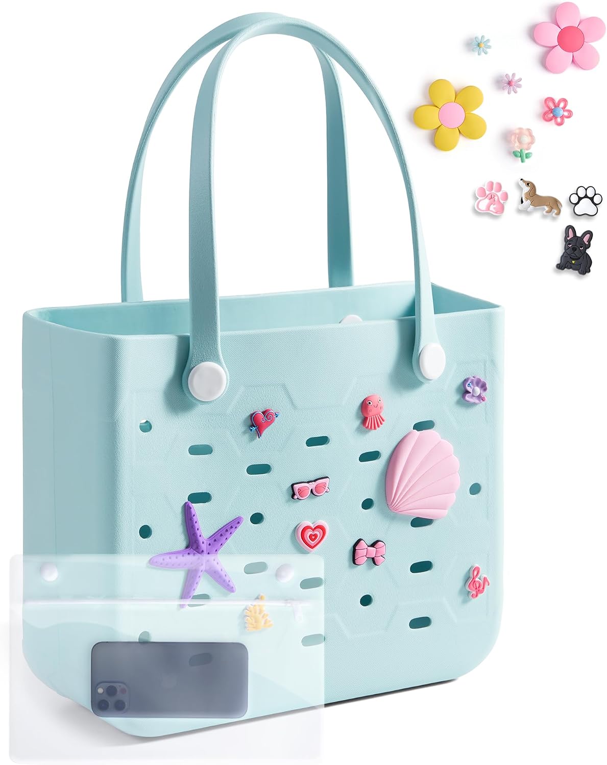 Ortekor Water-Resistant Rubber Tote Bag with Sandproof Design | Stylish Vacation Essential for Summer Fun
