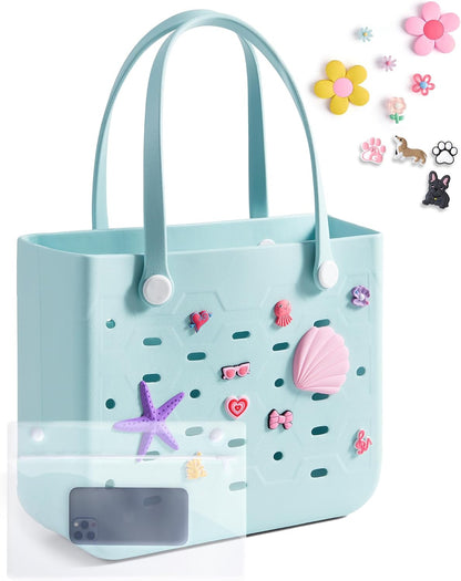 Ortekor Water-Resistant Rubber Tote Bag with Sandproof Design | Stylish Vacation Essential for Summer Fun