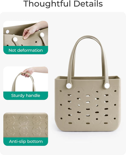 Ortekor Water-Resistant Rubber Tote Bag with Sandproof Design | Stylish Vacation Essential for Summer Fun