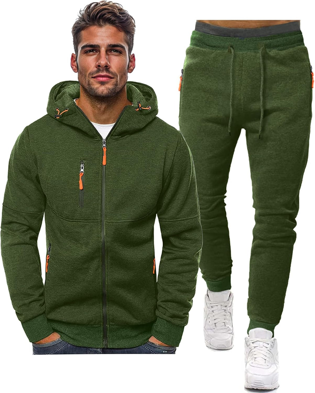 Men's Athletic Two-Piece Jogger Set with Pullover and Pants – Lightweight Breathable Tracksuit for Training, Gym & Casual Lounge Wear