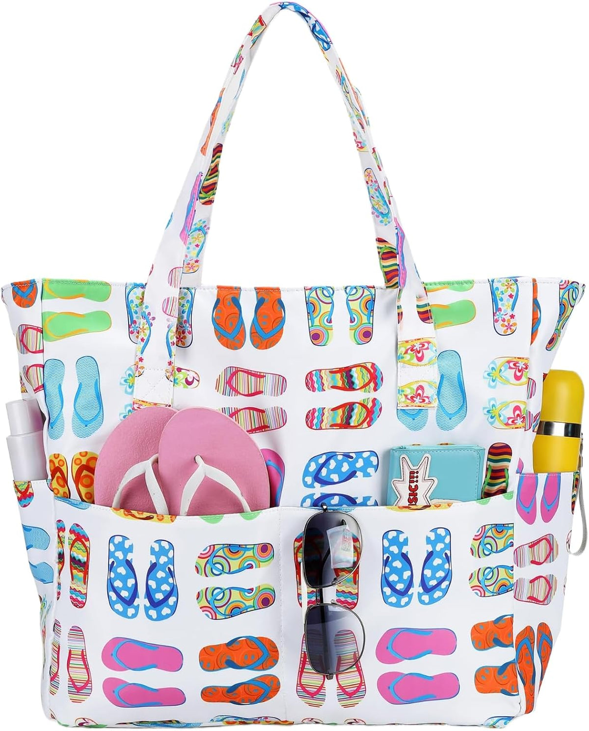 Ortekor Waterproof Beach Tote Bag with Wet Compartment | Extra Large Carry-On for Weekend Travel