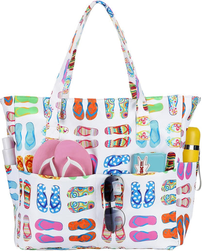 Ortekor Waterproof Beach Tote Bag with Wet Compartment | Extra Large Carry-On for Weekend Travel