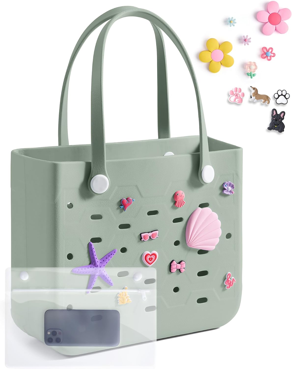 Ortekor Water-Resistant Rubber Tote Bag with Sandproof Design | Stylish Vacation Essential for Summer Fun